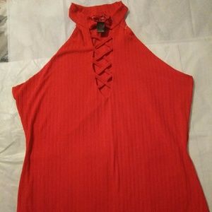 NWOT Red Sleeveless Halter